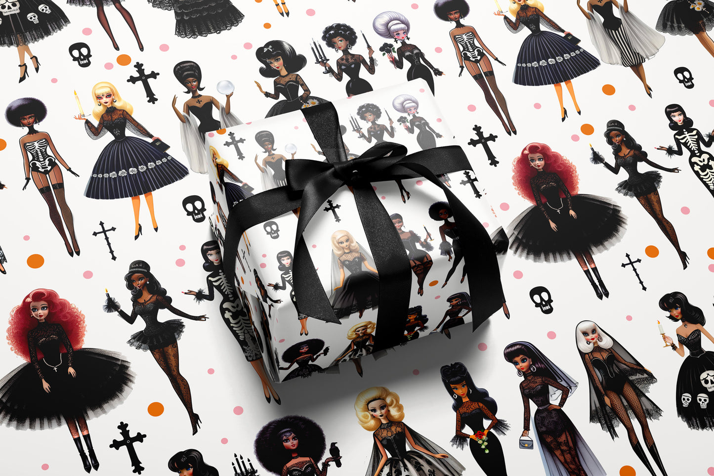 Gothic Fashion Dolls Luxury Wrapping Paper