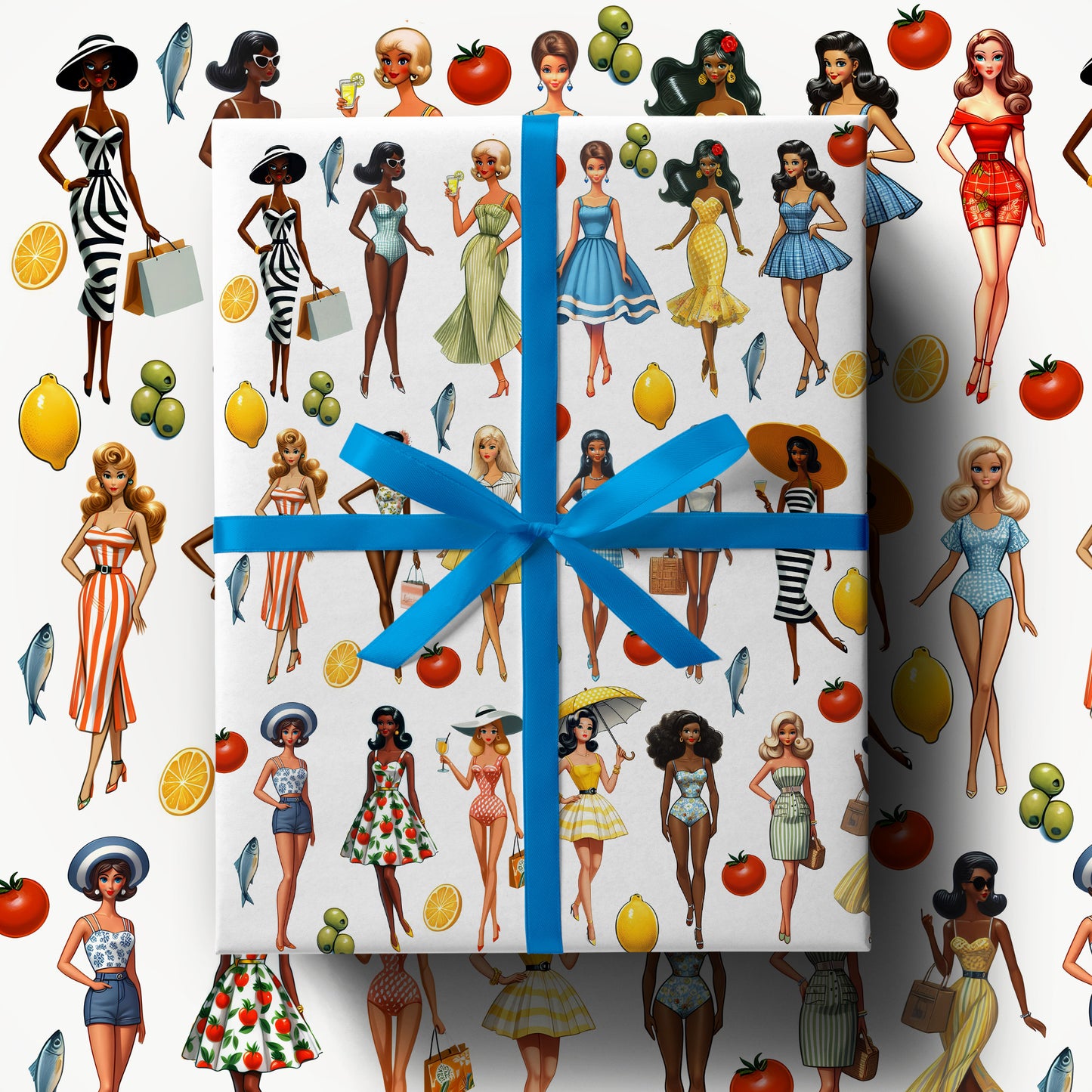 Dolce Vita Fashion Dolls Luxury Wrapping Paper