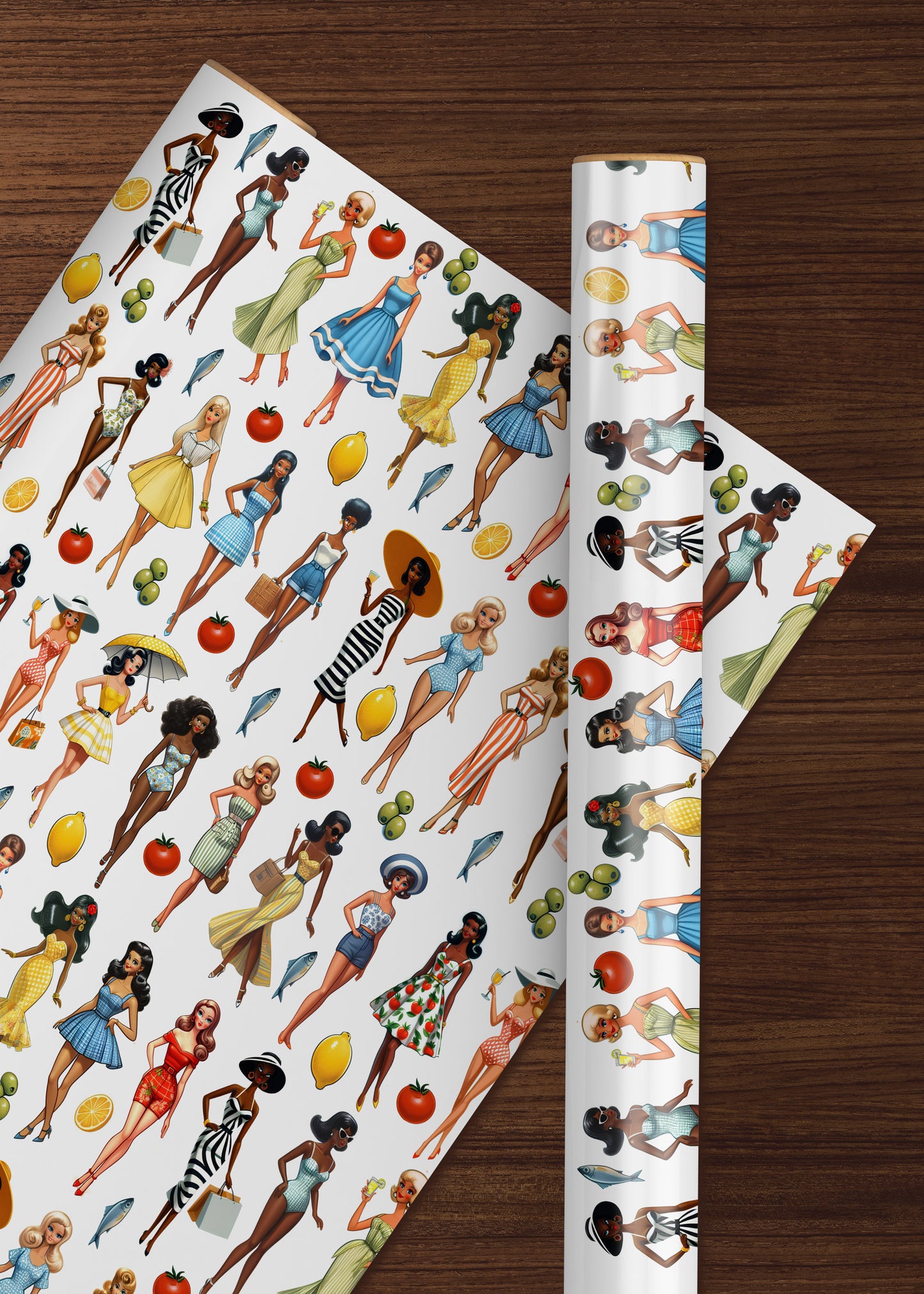 Dolce Vita Fashion Dolls Luxury Wrapping Paper