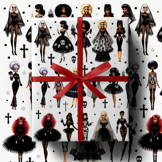 Gothic Fashion Dolls Luxury Wrapping Paper
