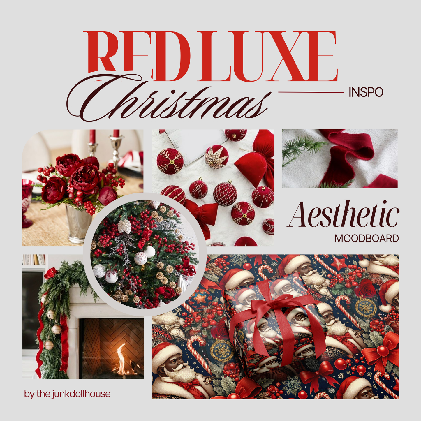 Black Santa Luxury Wrapping Paper
