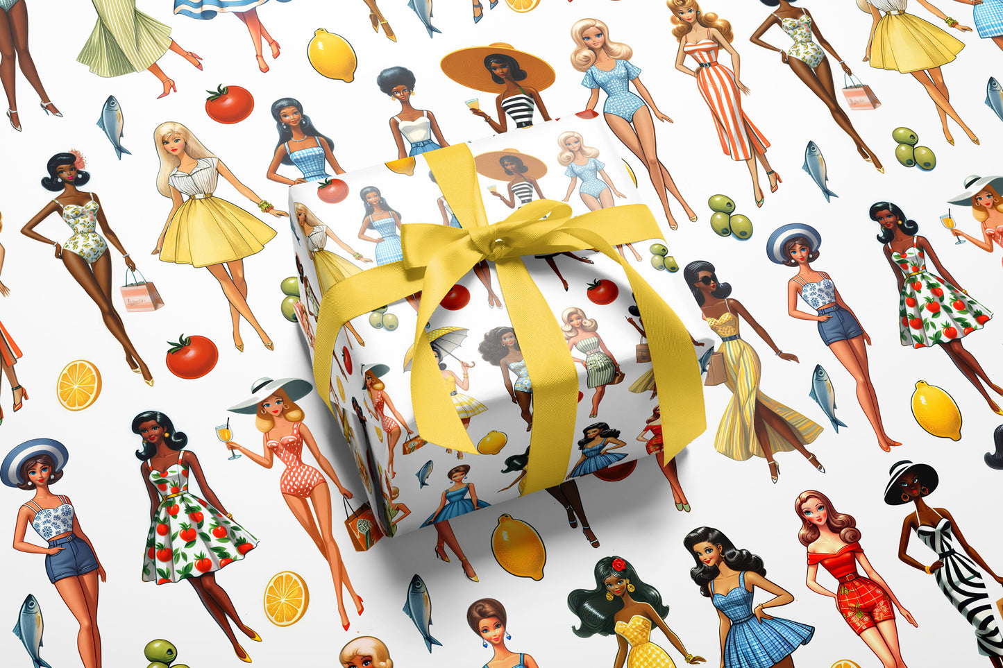 Dolce Vita Fashion Dolls Luxury Wrapping Paper