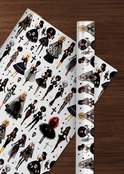 Gothic Fashion Dolls Luxury Wrapping Paper