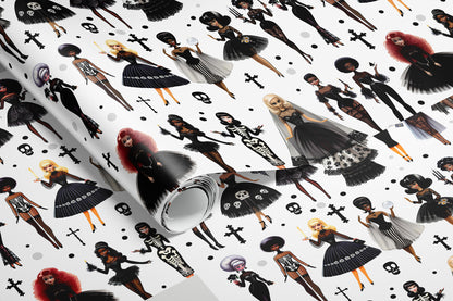 Gothic Fashion Dolls Luxury Wrapping Paper
