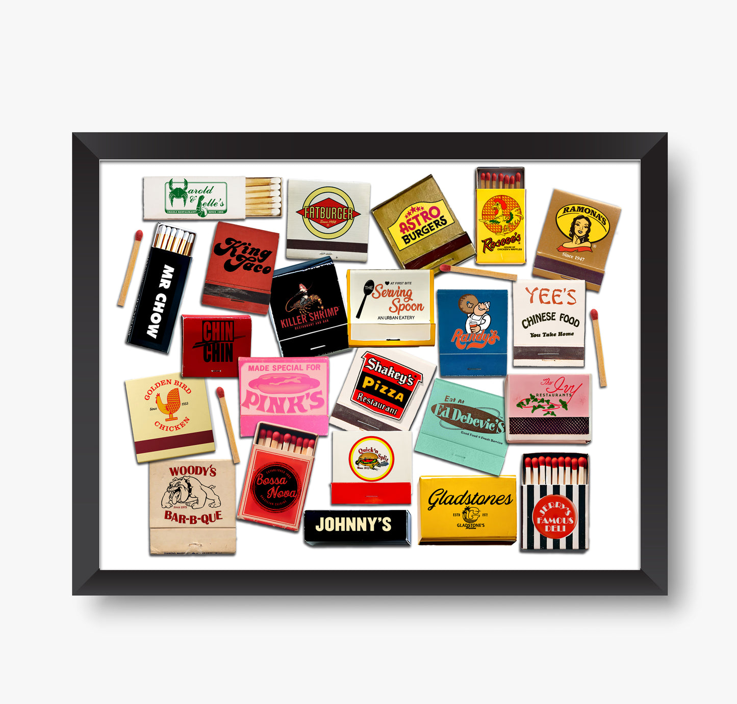 Matchbook Souvenirs Los Angeles Art Print